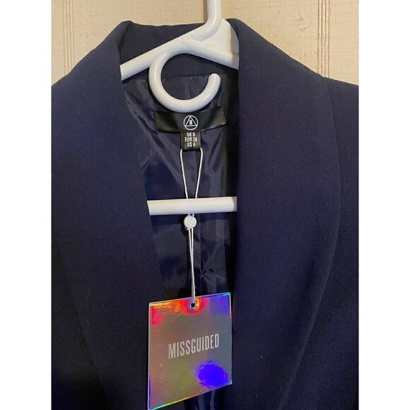 Missguided Navy Jacket with Flare Sleeves in Size 4 - Picture 4 of 6